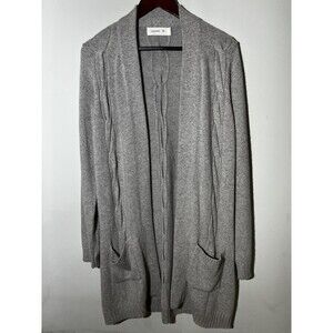 Laurie b Women's Gray Cashmere Blend Cable Knit Long Cardigan Size L duster